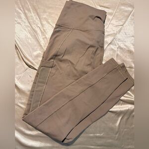 Fabletics Tan Leggings with Mesh Pockets